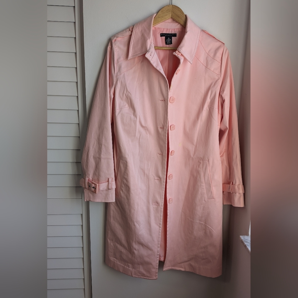 Apostrophe Pink Button-Up Mid Length Coat Size 12